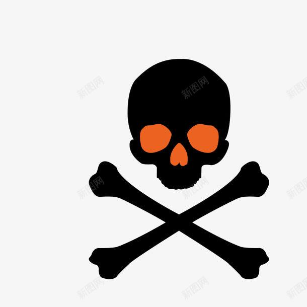 卡通骷髅头标志png免抠素材_88icon https://88icon.com 卡通 危险标志 标志 骨头 骷髅头 黑色骷髅头