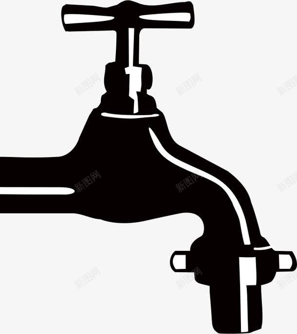 黑色卡通水龙头png免抠素材_88icon https://88icon.com 卡通 水龙头 黑色 黑色水龙头