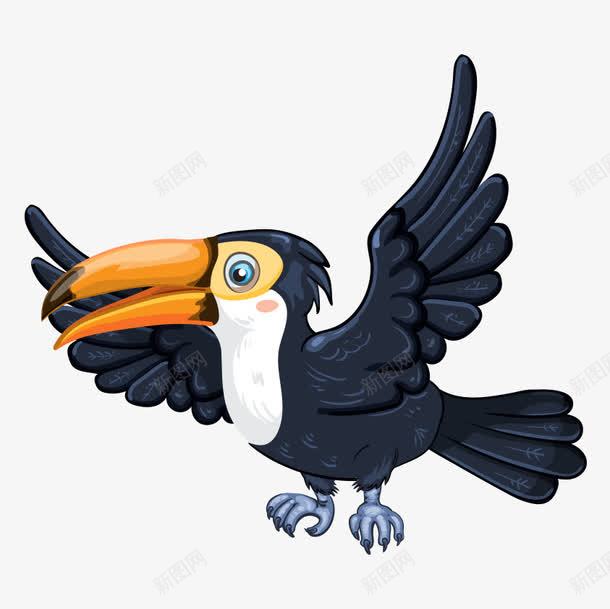 卡通手绘黑色鹦鹉png免抠素材_88icon https://88icon.com 卡通的动物 平面鹦鹉素材 手绘的鹦鹉 黑色的鹦鹉