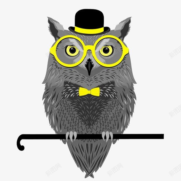 带黄色眼睛的猫头鹰png免抠素材_88icon https://88icon.com 手绘 漫画 猫头鹰 黄色眼睛