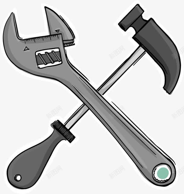 卡通扳手锤子矢量图ai免抠素材_88icon https://88icon.com 卡通 扳手 锤子 矢量图
