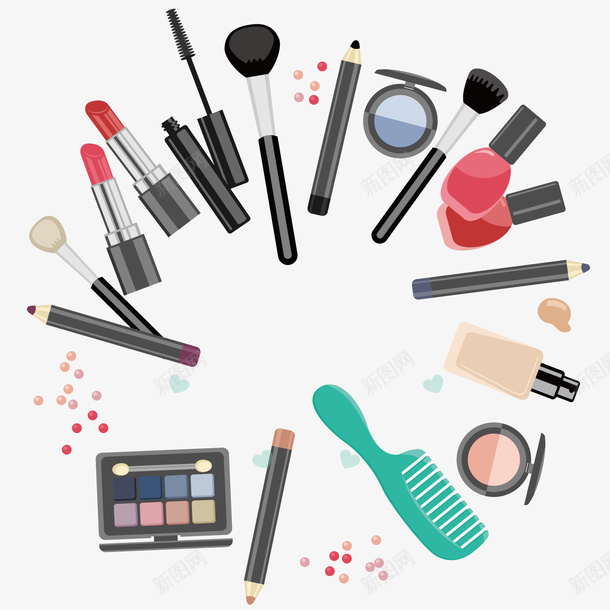 精美化妆用品大全矢量图ai免抠素材_88icon https://88icon.com 化妆 化妆用品 用品 矢量图