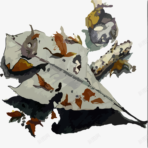枯萎腐烂的叶子矢量图eps免抠素材_88icon https://88icon.com 创意 叶子 叶子png 枯萎 植物 腐烂 矢量图