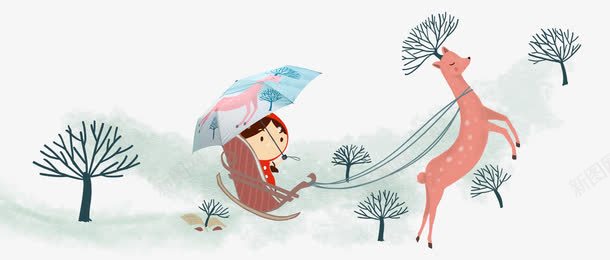 卡通坐雪橇的小孩png免抠素材_88icon https://88icon.com 卡通 坐雪橇 小孩 手绘