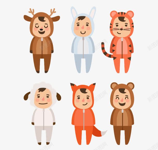 穿连体动物衣服的孩子png免抠素材_88icon https://88icon.com 动物衣服 卡通平面 可爱 小孩子 连体衣