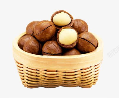 竹篮子里的夏威夷果png免抠素材_88icon https://88icon.com 产品实物 夏威夷果 竹篮子