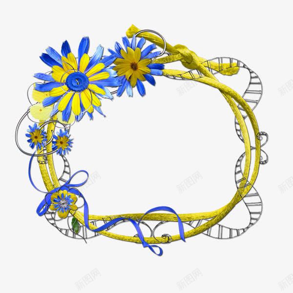 黄色梯子鲜花边框png免抠素材_88icon https://88icon.com png 梯子 花边完整边框