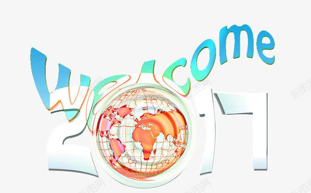 welcome2017png免抠素材_88icon https://88icon.com 2017年 welcome 创意 新年 欢迎 环球 科技 英文字母