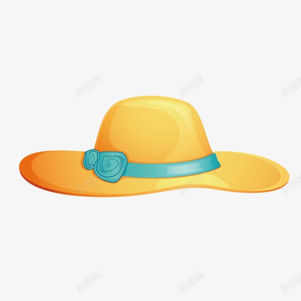 黄色草帽png免抠素材_88icon https://88icon.com 卡通矢量草帽 草帽 黄色