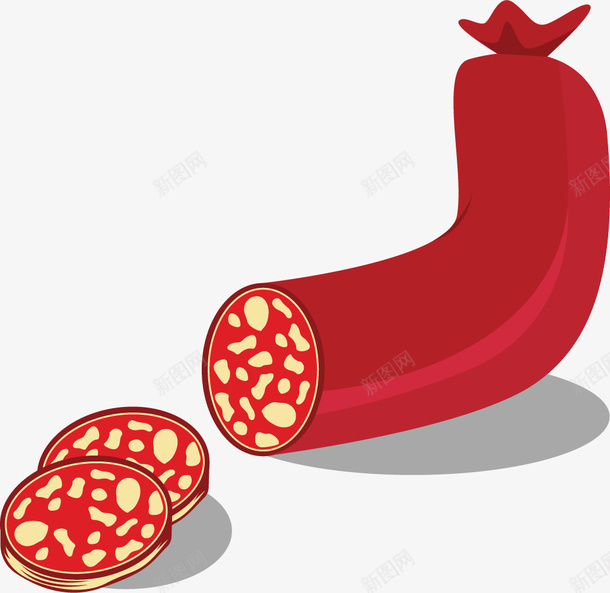 红色切片脆骨肠png免抠素材_88icon https://88icon.com 卡通脆骨肠 卡通风格 红肠 红色切片 脆骨肠 香肠