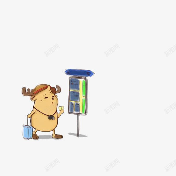 卡通小羊拖着行李在站牌旁png免抠素材_88icon https://88icon.com 卡通 坐公交 小羊 拖着行李 旅行 站牌 行李箱