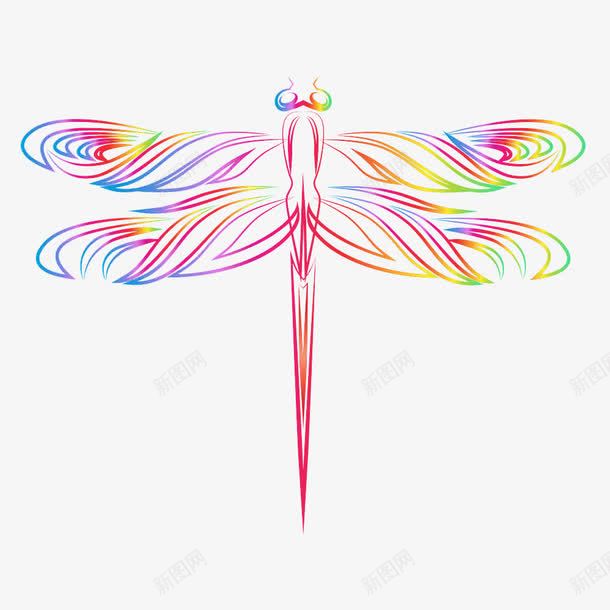 彩色抽象蝴蝶png免抠素材_88icon https://88icon.com 光效抽象蜻蜓 光效蜻蜓 彩色蝴蝶 蜻蜓