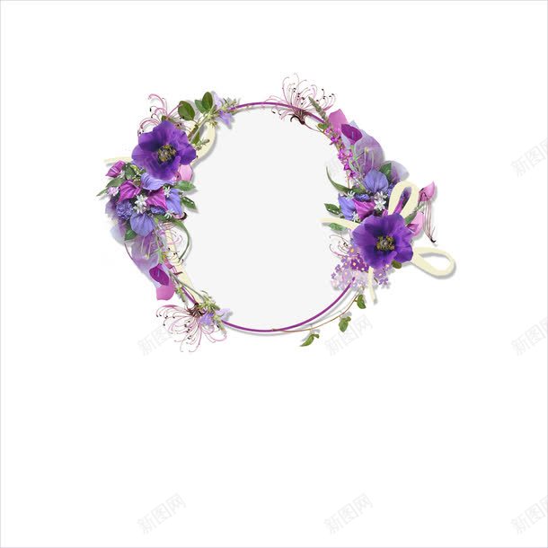 植物花卉边框创意花卉png免抠素材_88icon https://88icon.com 花卉图案 花卉素材