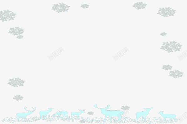 漂浮小鹿边框png免抠素材_88icon https://88icon.com 亮蓝色 梦幻 森系