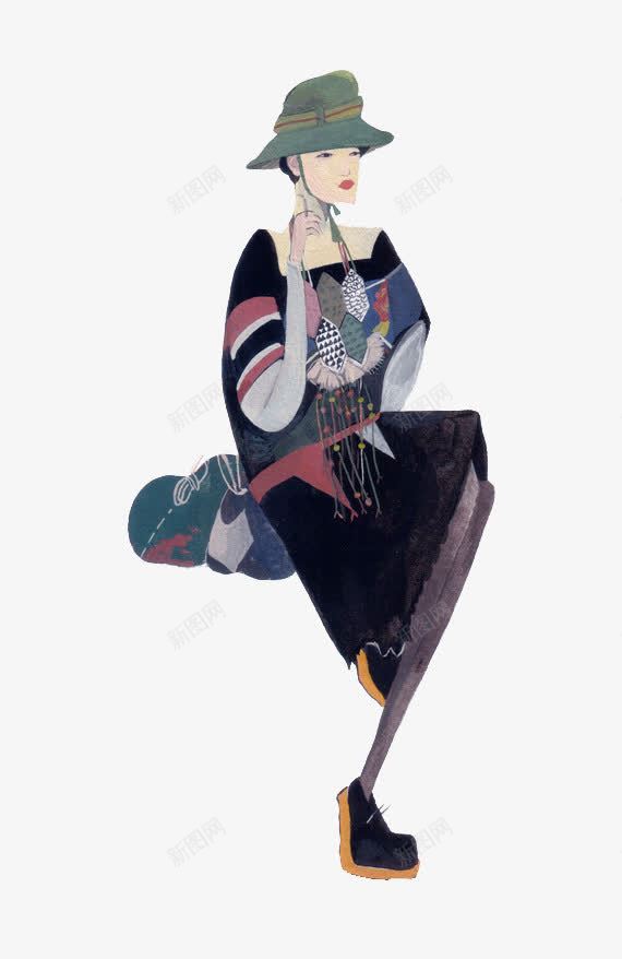 民族彩绘插画png免抠素材_88icon https://88icon.com 女孩 手绘 插画 时尚 服装 民族风