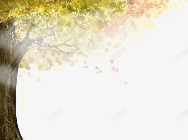 手绘树木清新背景墙png免抠素材_88icon https://88icon.com 树木 清新 背景