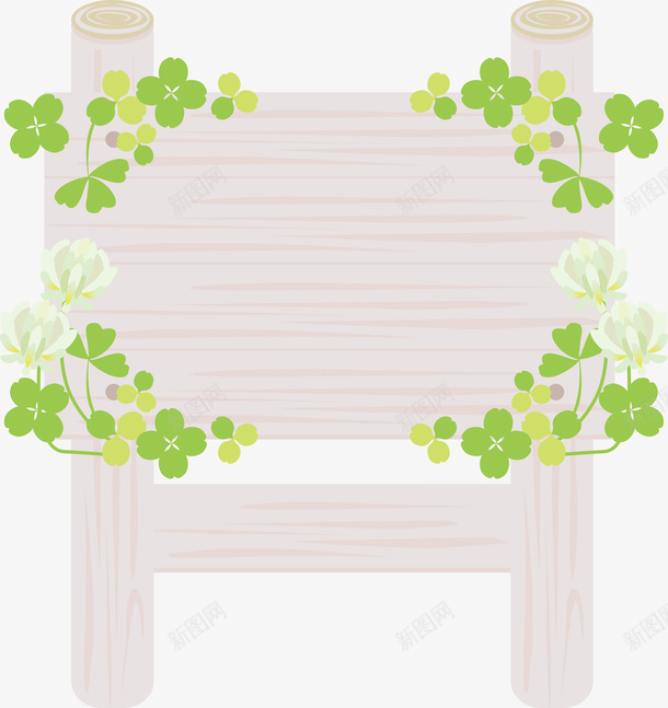 蓝色春季四叶草木牌png免抠素材_88icon https://88icon.com 春天 春季 春日 木牌 牌子 自然 花朵 鲜花