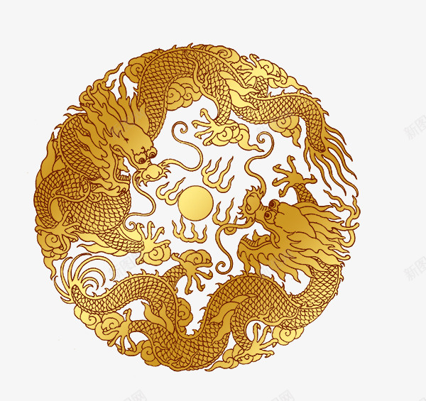 装饰图案png免抠素材_88icon https://88icon.com 中国风 腾龙 花纹 装饰图案