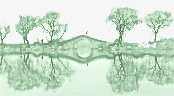桥在水中的倒景png免抠素材_88icon https://88icon.com 将桥 就体现了 桥的古老 比作史诗 水墨桥