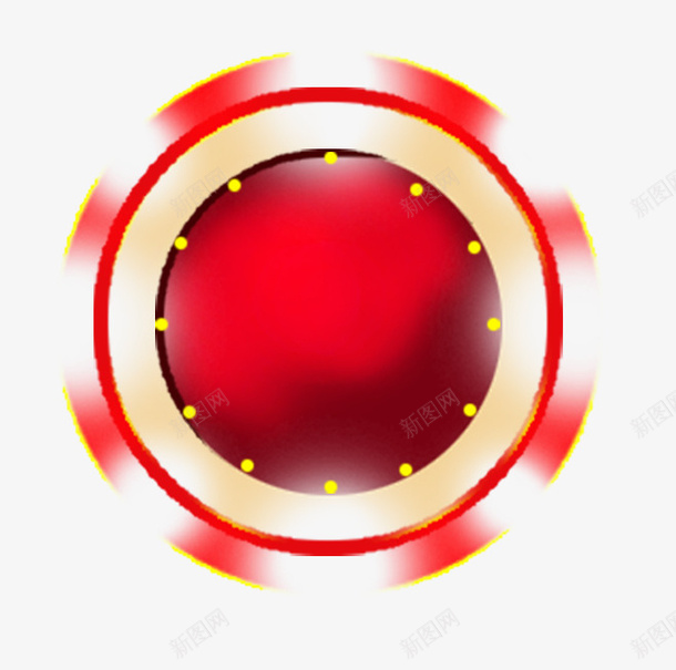 红色发光转盘png免抠素材_88icon https://88icon.com 发亮 小灯 红色 转盘