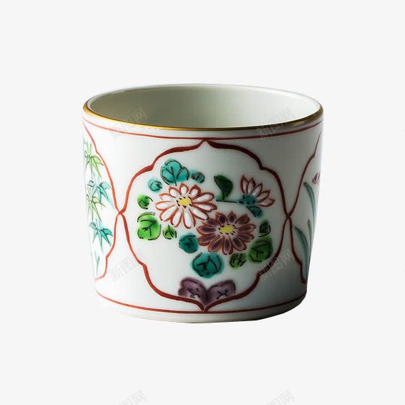 手工花纹陶瓷小杯png免抠素材_88icon https://88icon.com 器皿 手工花纹 杯子 白色 艺术 陶瓷