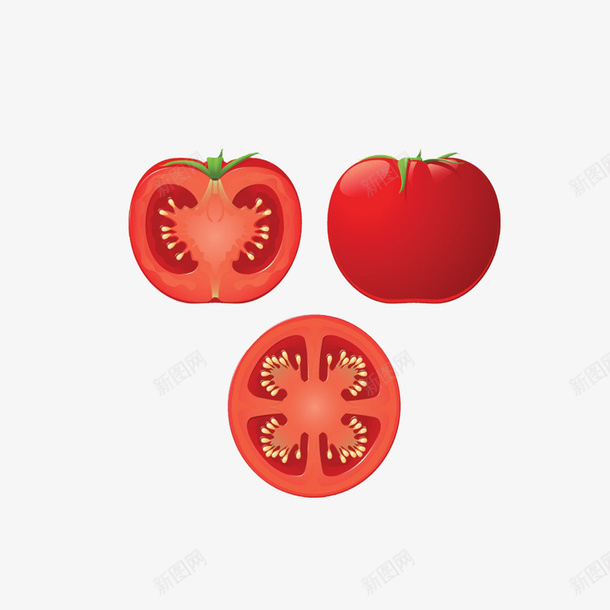 卡通西红柿png免抠素材_88icon https://88icon.com 切开 蔬菜 食物