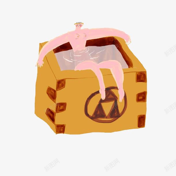 卡通泡澡的人png免抠素材_88icon https://88icon.com 水池 泡澡 洗澡 浴缸