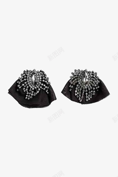 黑色耳饰png免抠素材_88icon https://88icon.com 时尚 耳朵 饰品 黑色