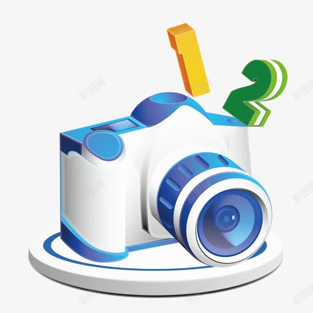 蓝色照相机矢量图ai免抠素材_88icon https://88icon.com png图片 照相机 蓝色 矢量图