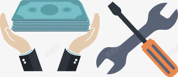 修理工具扳手png免抠素材_88icon https://88icon.com 个人财产 修理工具 扳手 矢量素材 螺丝刀
