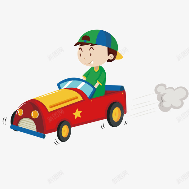 开车的男孩矢量图ai免抠素材_88icon https://88icon.com 卡通 开车 男孩 矢量图