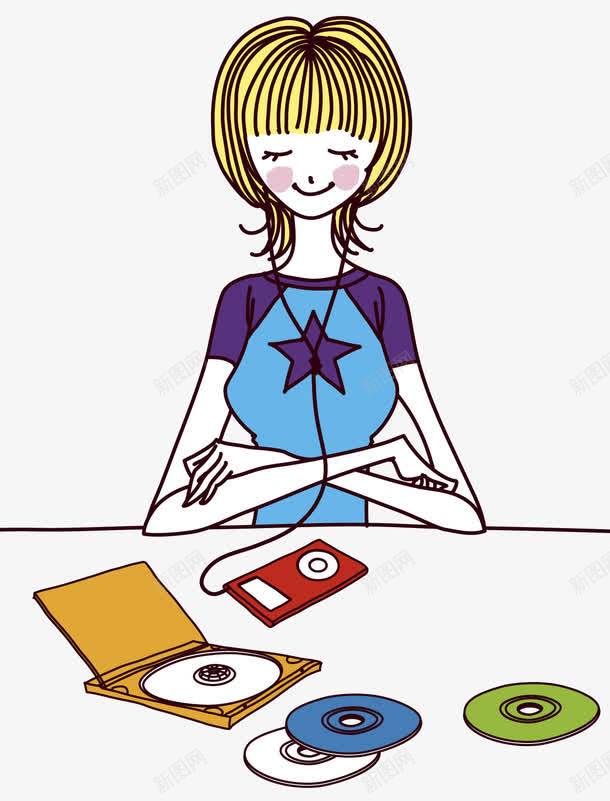 手绘短发听音乐的女孩png免抠素材_88icon https://88icon.com 听音乐 女孩 手绘 短发