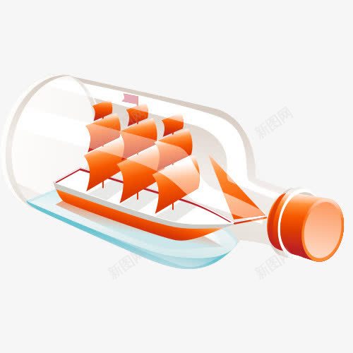 卡通漂流瓶png免抠素材_88icon https://88icon.com 免抠 卡通 精品 美图