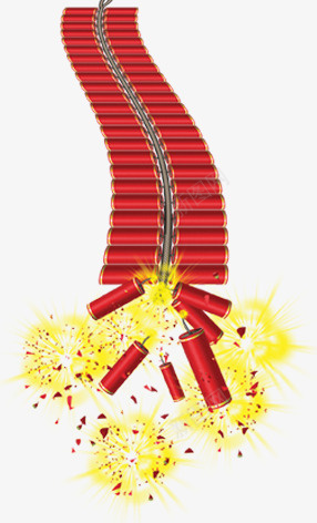 一串红鞭炮png免抠素材_88icon https://88icon.com 喜庆 点燃 红色 节日 鞭炮
