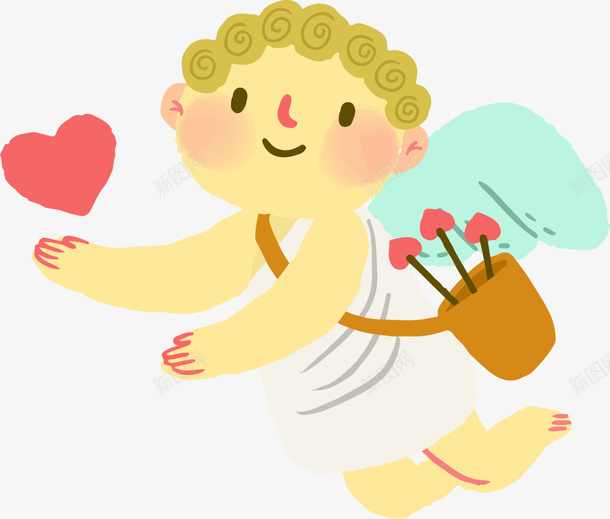 情人节爱神丘比特png免抠素材_88icon https://88icon.com 情人节 爱心羽箭 爱情 爱神丘比特 红色爱心 背着箭壶