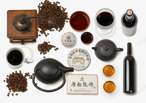 咖啡豆和咖啡杯png免抠素材_88icon https://88icon.com PNG素材 咖啡杯 咖啡豆 茶壶