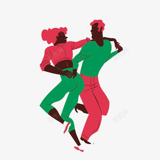 扁平化男女跳舞图png免抠素材_88icon https://88icon.com 创意设计 卡通设计 扁平创意图