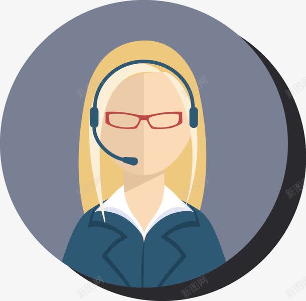 客服人员矢量图ai免抠素材_88icon https://88icon.com 扁平化人物 职业 矢量图