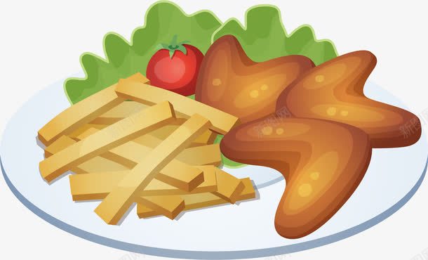 薯条鸡块矢量图ai免抠素材_88icon https://88icon.com 心形鸡块 快餐 矢量元素 美食 餐饮 鸡肉 矢量图