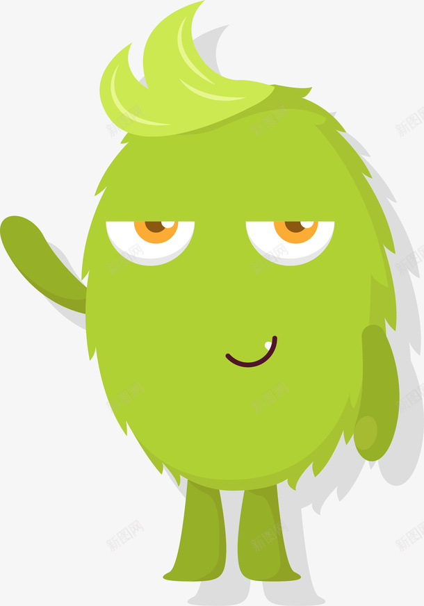 绿色怪兽png免抠素材_88icon https://88icon.com 卡通简约 小清新 怪兽 扁平化 矢量图案 绿色底纹