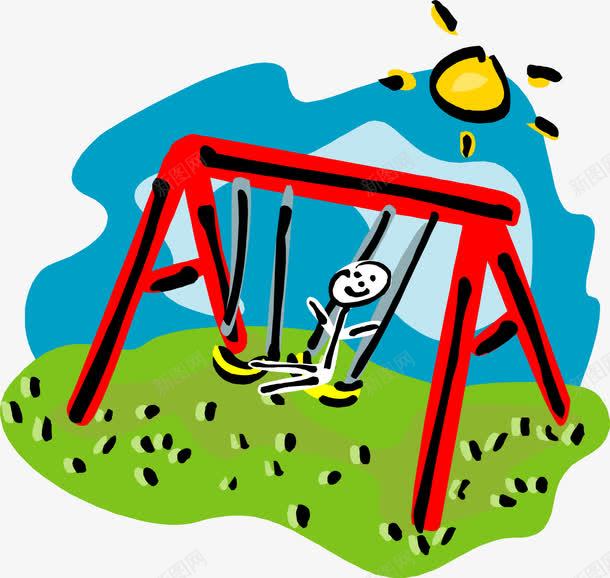 儿童火柴人荡秋千画1png免抠素材_88icon https://88icon.com 儿童画 插画 火柴人 矢量玩耍 荡秋千
