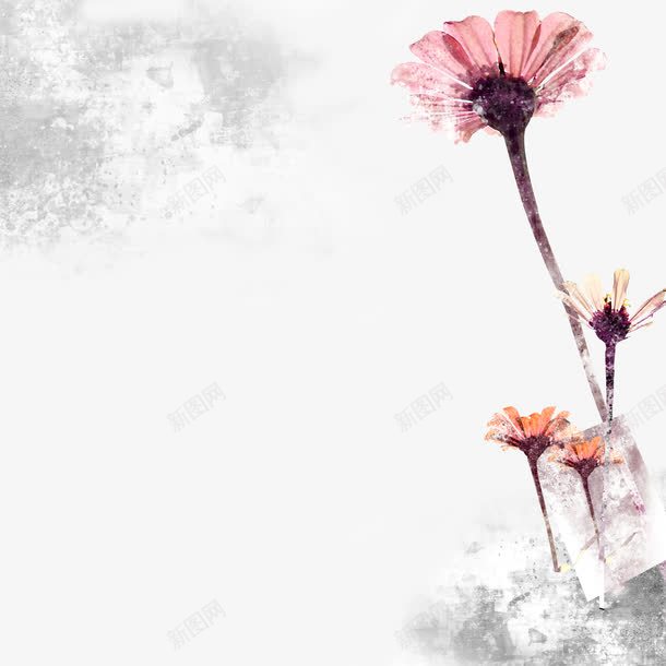 简约复古粉色花png免抠素材_88icon https://88icon.com 垂花 复古 朦胧 柔美 简约 简约背景底纹 粉色花