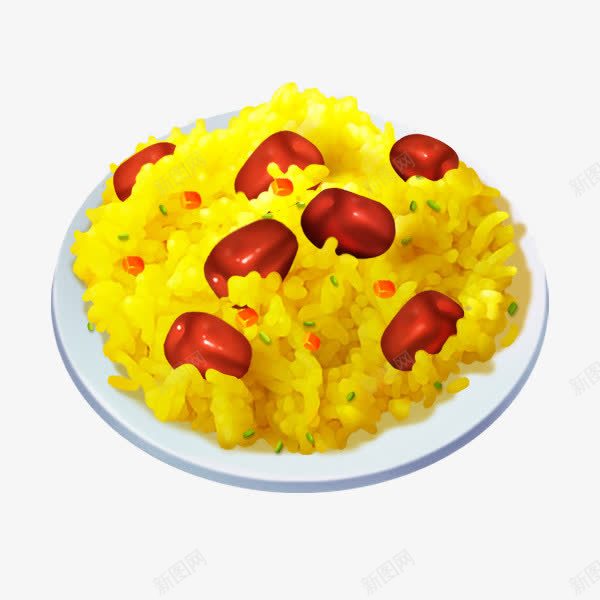 手绘炒饭png免抠素材_88icon https://88icon.com 炒饭 碟子 米饭 红枣