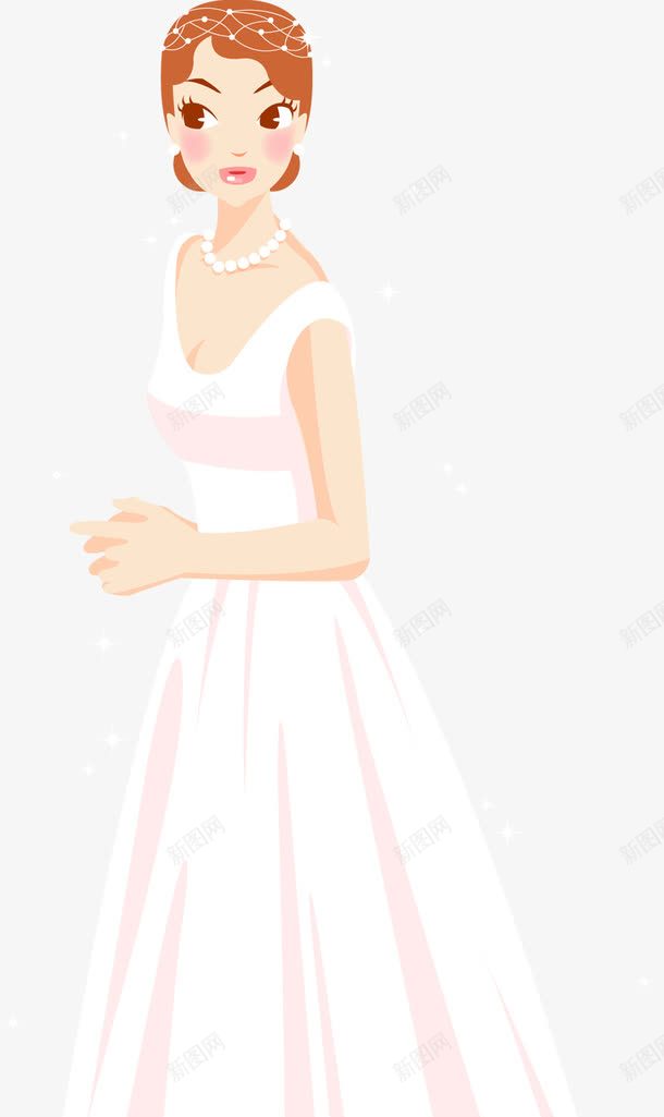 手绘可爱美女新娘png免抠素材_88icon https://88icon.com 可爱 新娘 美女