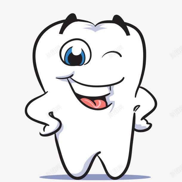 卡通牙齿掐腰png免抠素材_88icon https://88icon.com 卡通 掐腰 牙齿