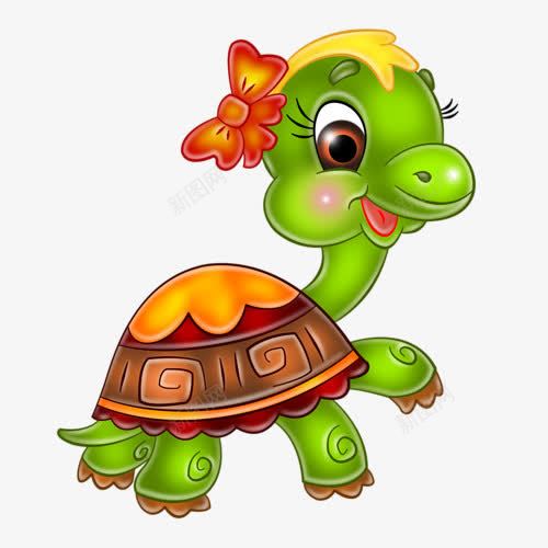 可爱的绿色小乌龟png免抠素材_88icon https://88icon.com 卡通 小乌龟 绿色 蝴蝶结