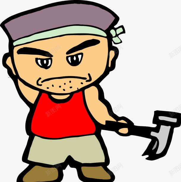拿着斧头的人png免抠素材_88icon https://88icon.com 卡通 短袖 粗犷 络腮胡