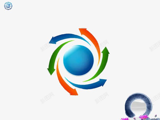 蓝色水墨风ppt模板png免抠素材_88icon https://88icon.com ppt文本框 ppt模板 ppt背景 彩色 水墨风 箭头 蓝色