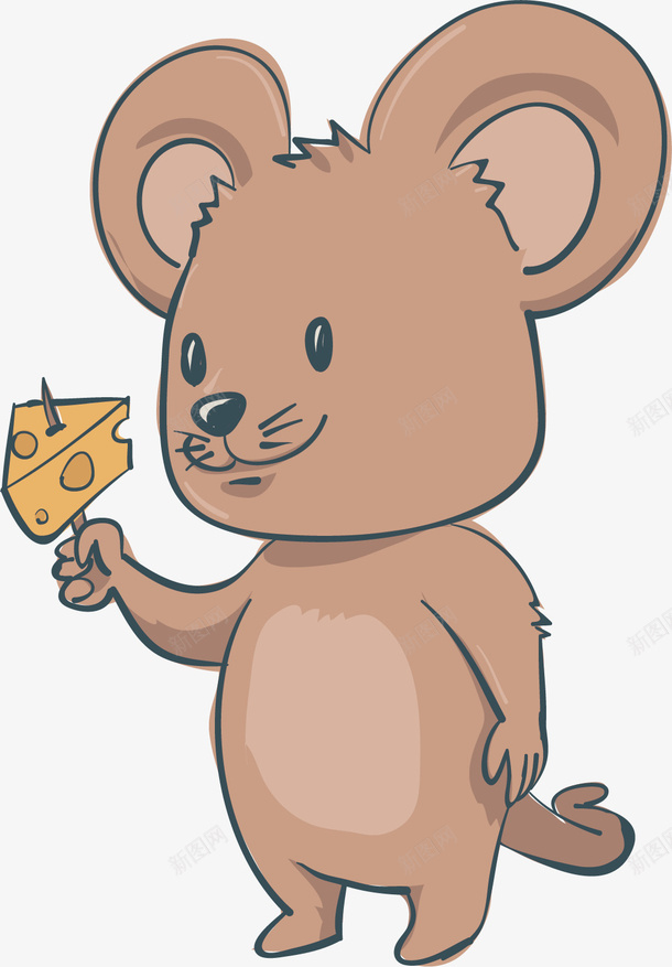 吃奶酪的老鼠矢量图ai免抠素材_88icon https://88icon.com 创意 动物 可爱 奶酪 手绘 棕色 老鼠 食物 矢量图