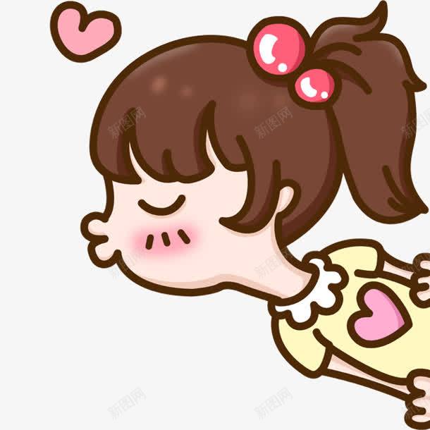 卡通小女孩亲吻png免抠素材_88icon https://88icon.com 亲吻 卡通 小女孩